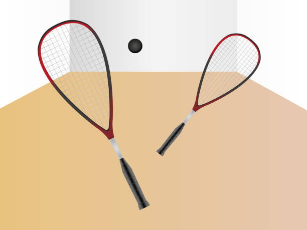 illustrations, cliparts, dessins animés et icônes de courge de jeu - jeu imaginaire entre deux joueurs - tennis racket ball isolated