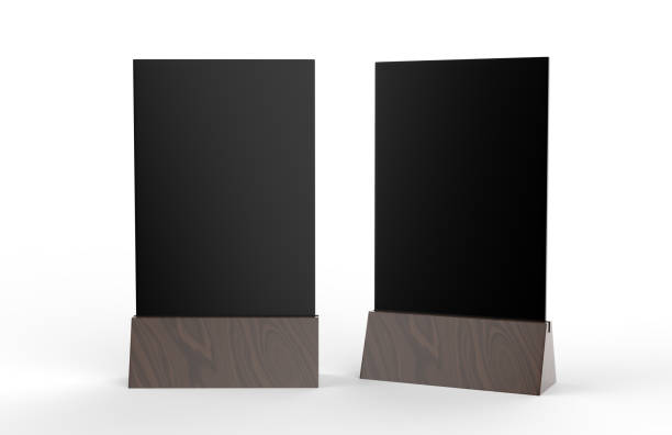 istock Blank table tent mock up template on isolated white background, Stand for acrylic tent card Used for Menu Bar and restaurant, 3d illustration 1004070502