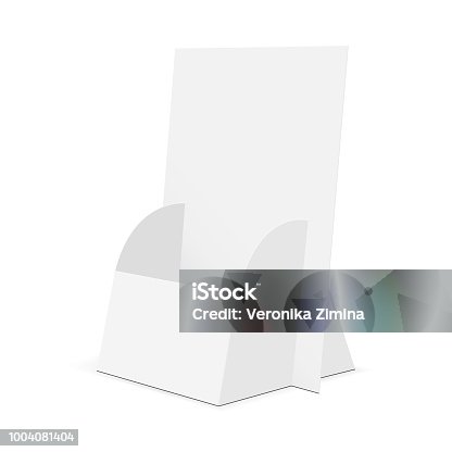 istock Cardboard brochure display stand - half side view 1004081404