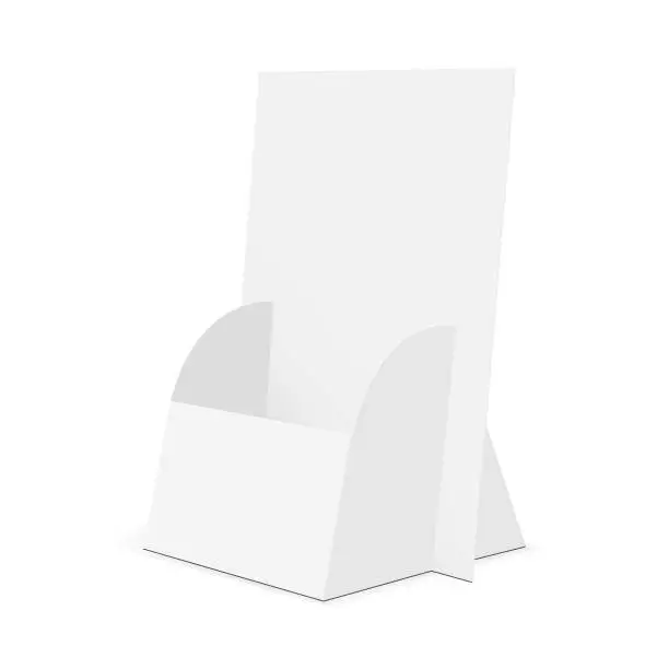 Vector illustration of Cardboard brochure display stand - half side view