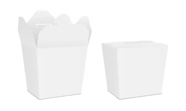 Vector illustration of Takeaway chinese noodles food box