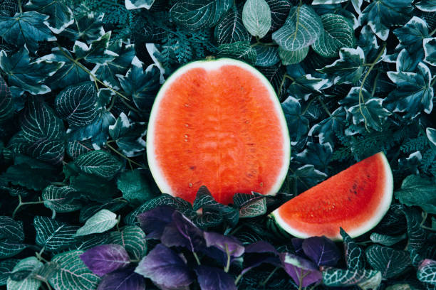 istock Fresh ripe striped sliced watermelon 1004082254