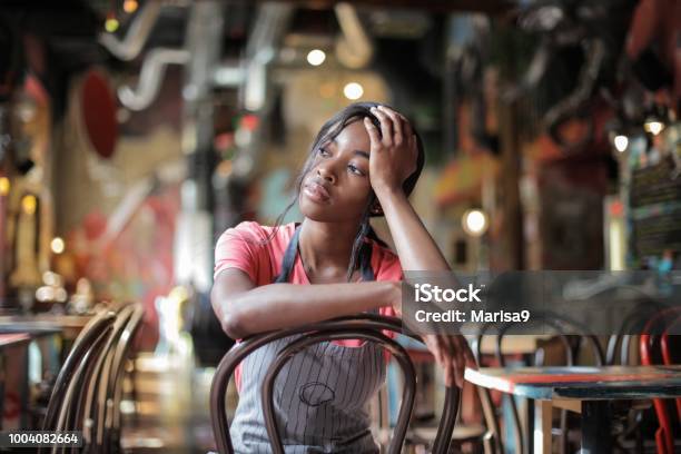 Tired Bartender Stock Photo - Download Image Now - Tired, Occupation, Sadness