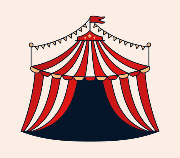 서커스 공연장 - circus tent 이미지 stock illustrations