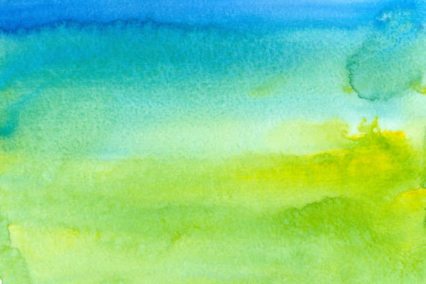 istock Blue green watercolor background 1004089088