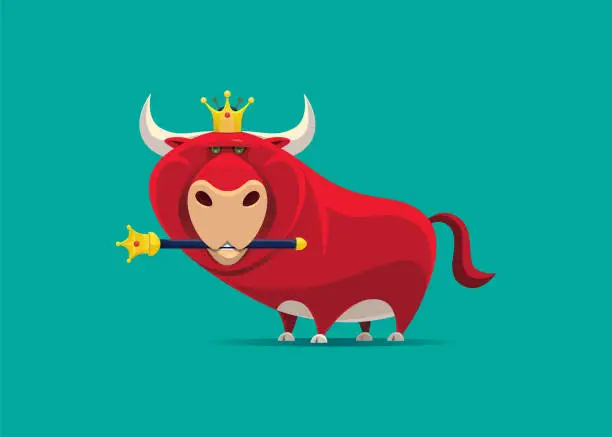 Vector illustration of king of bull