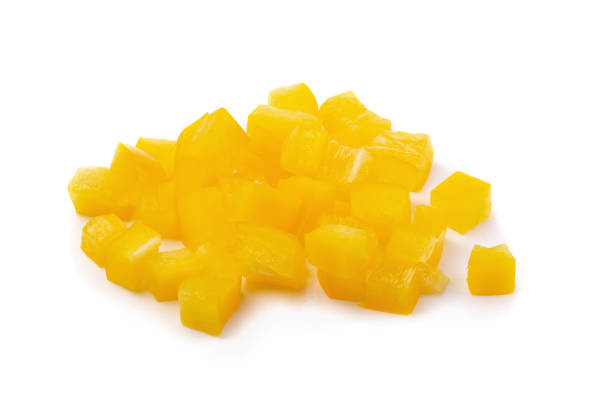 istock Yellow bell peppers Sliced isolated on a white background 1004117562