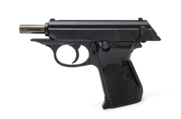 istock pistol with open slide isolated on white 1004118238