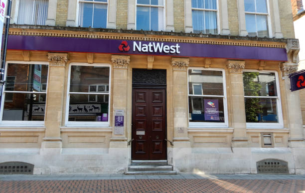 The front entrance to the NatWest bank Basingstoke branch  in London Street Basingstoke, United Kingdom - July 05 2018:   The front entrance to the NatWest bank Basingstoke branch  in London Street basingstoke photos stock pictures, royalty-free photos & images