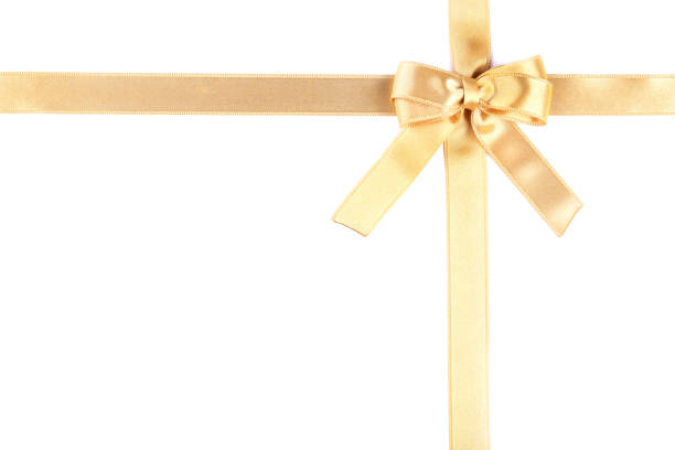 istock Golden bow with ribbon isolated on white background 1004164132