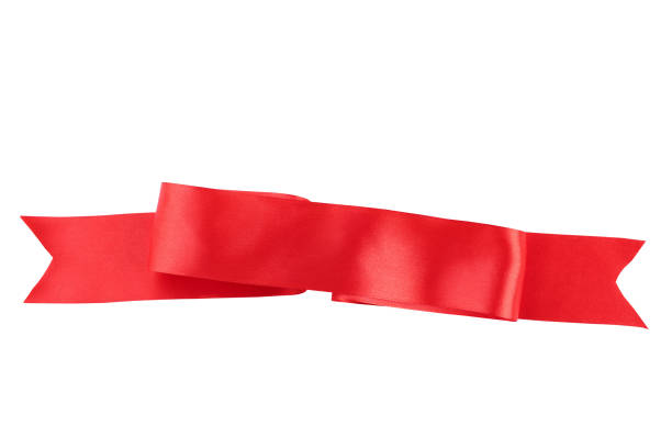istock Red ribbon isolated on white background 1004164440