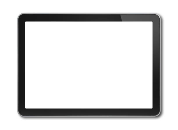 Digital tablet pc, smartphone template isolated on white Horizontal Digital tablet pc, smartphone mockup template. Isolated on white digital tablet stock pictures, royalty-free photos & images