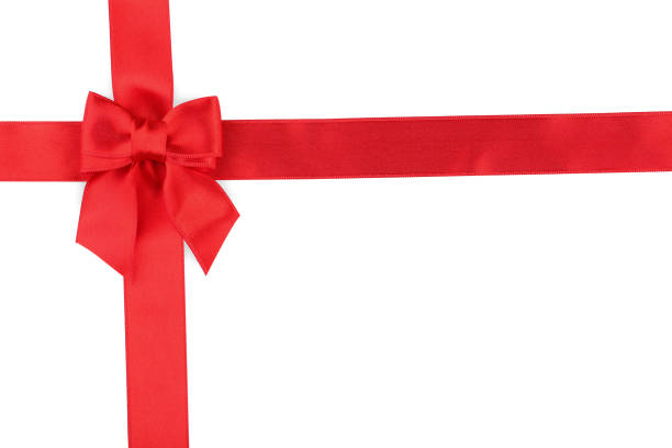 istock Red bow with ribbon isolated on white background 1004168208