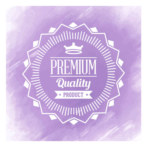 premium-qualität abzeichen aquarell hintergrund - old ribbon banner seal stamper stock-grafiken, -clipart, -cartoons und -symbole