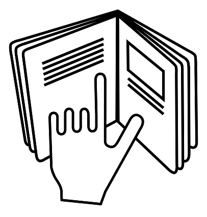 Refer To Insert Symbol Used On Cosmetics Products Sign Displaying Hand  Pointing To Text In Open Book Meaning Read Instructions Stock Illustration  - Download Image Now - iStock