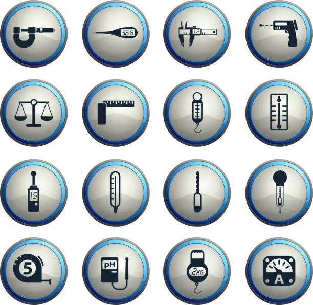 Vector illustration of measuring tools icon set