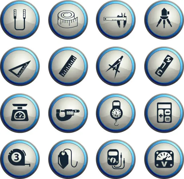 Vector illustration of measuring tools icon set