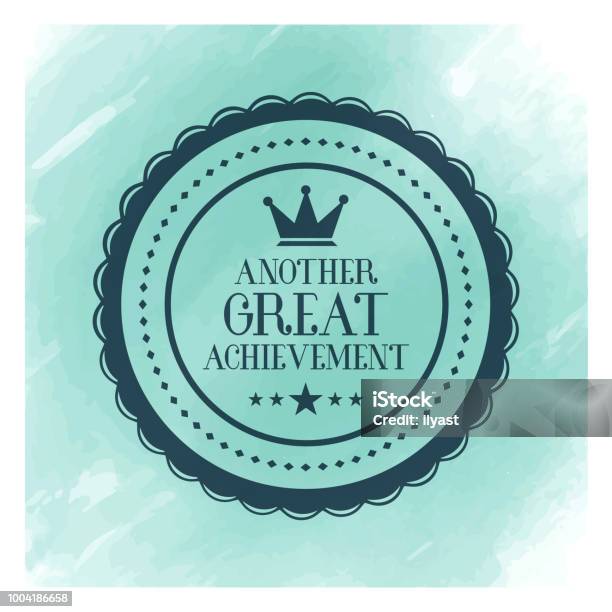 Achieved Watermark Achievements Badge Watercolor Background Stock Illustration - Download ...