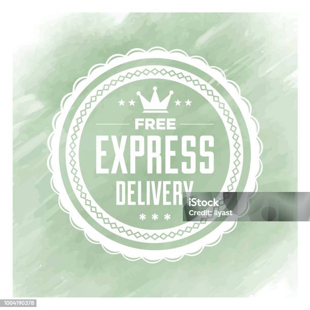 Express Delivery Badge Watercolor Background Stock Illustration - Download Image Now - Free of Charge, Illustration, Royalty