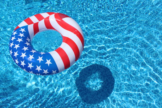 american flag float usa flag pool float beach ball beach summer ball stock pictures, royalty-free photos & images