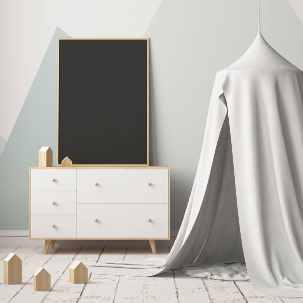 istock mock up chalkboard in the children's room. 3d rendering. 1004194866