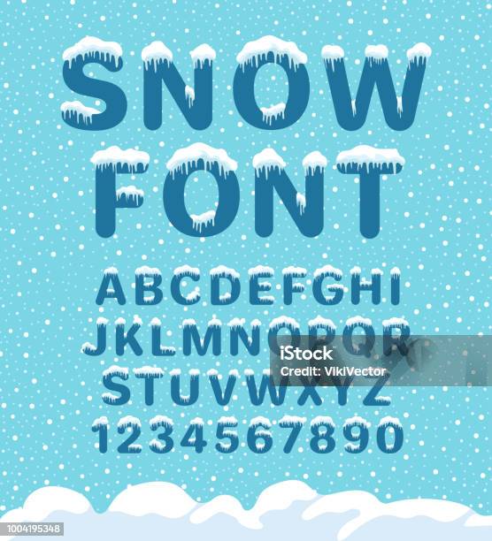 Snow Winter Font Stock Illustration - Download Image Now - Snow, Typescript, Text