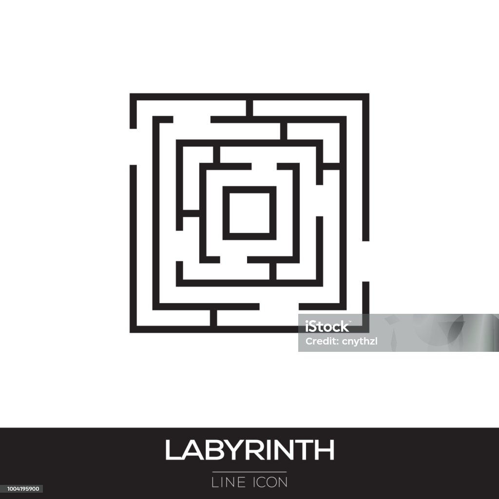 LABYRINTH LINE ICON Maze stock vector