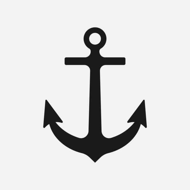 значок ancor изолирован на белом фоне. векторная иллюстрация. - tattoo sea symbol nautical vessel stock illustrations