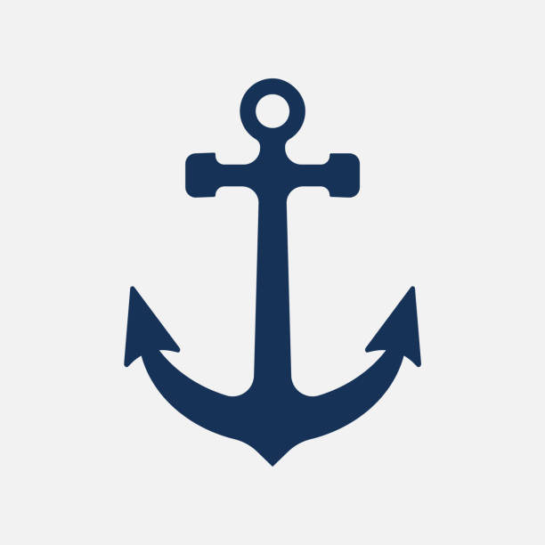 значок ancor изолирован на белом фоне. векторная иллюстрация. - tattoo sea symbol nautical vessel stock illustrations
