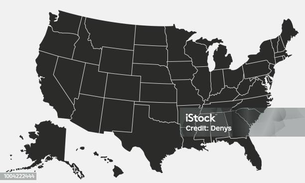 Abd Tarihinde Izole Beyaz Arka Plan Harita Amerika Birleşik Devletleri Harita Vektör Şablonu Stok Vektör Sanatı & ABD‘nin Daha Fazla Görseli