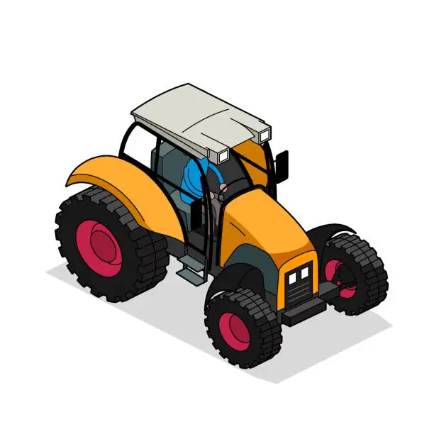 Vector illustration of tractor
