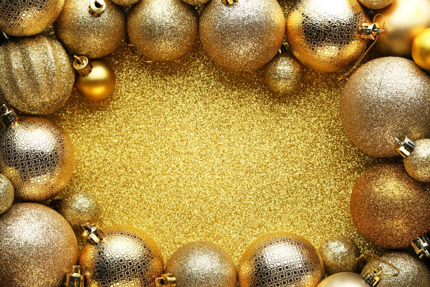 istock Golden christmas baubles 1004226398
