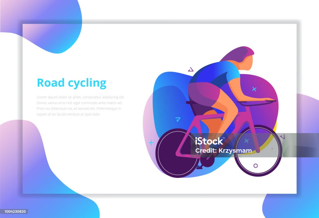 Cycling race colorful background. Cyclist vector silhouettes. Landing page. Vector image with cyclists.
Modern flat graphics in interesting colors. Cycling stock vector