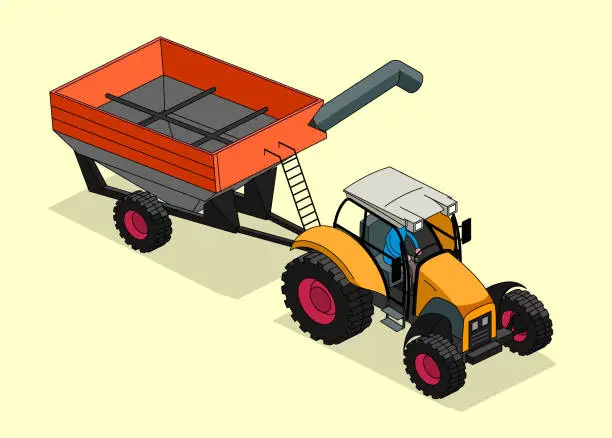 Vector illustration of tractor