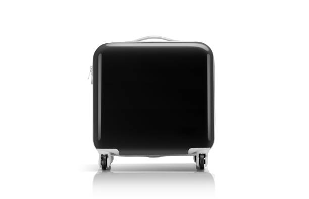 istock Black plastic suitcase or luggage for traveler isolated on white background 1004249066