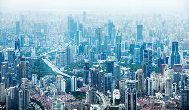 istock Aerial view of Shanghai cityscape 1004262680