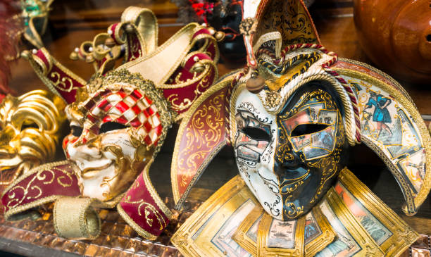 istock Venetian masks putting in a row 1004267184