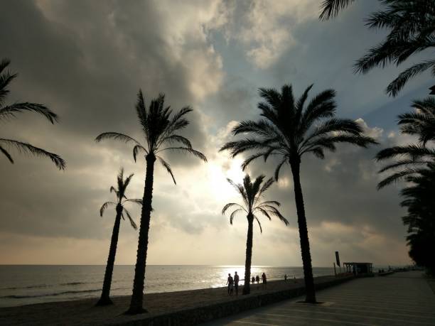 Beautiful sky in Comarruga, Tarragona, Spain