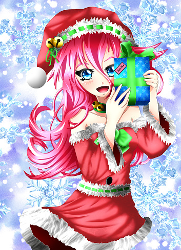 Kawaii Christmas Anime Girl Stock Illustration - Download Image Now -  Adult, Anime Expo, Anime Festival Asia - iStock