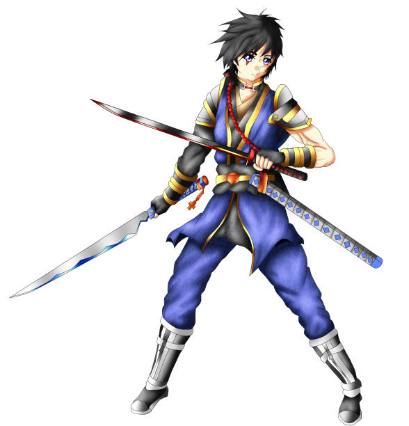 Hero Swordsman Stock Illustration - Download Image Now - Manga Style,  Sword, Warrior - Person - iStock