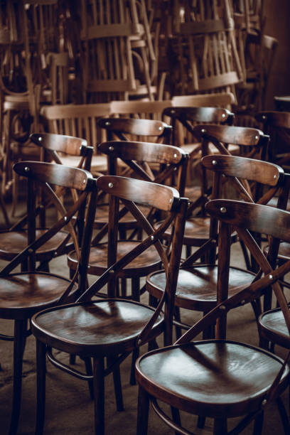 istock Finished Chairs Stationed In Workshop Ready For Delivery 1004340452