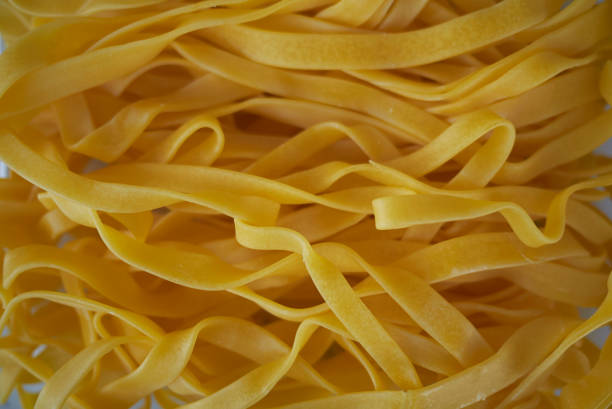 Raw tagliatelle pasta