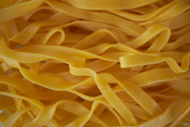 Raw tagliatelle pasta