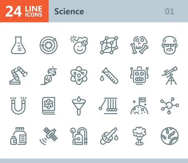 Vector illustration of Science - line vector icons