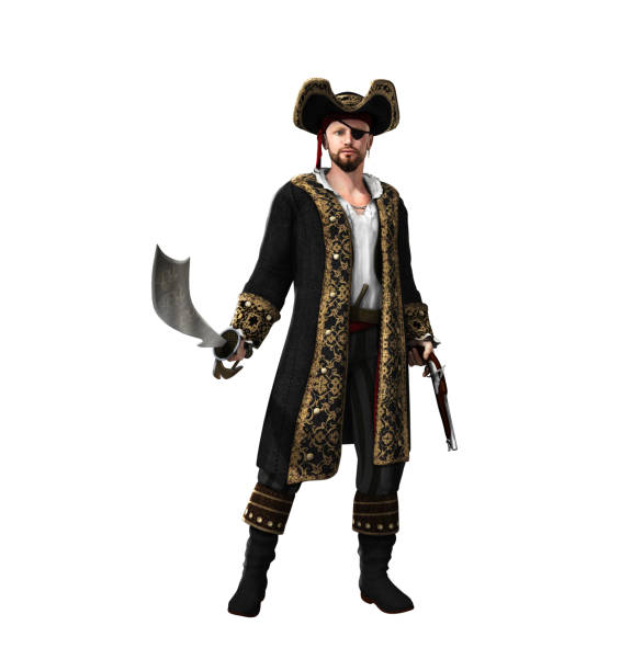 istock Pirate Captain holding Sword and Pistol 1004429580