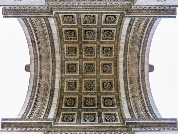 istock Closeup view of the archway top, from underneath the Arc de Triomphe. 1004454990