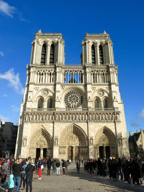 istock Front view of Notre Dame cathedral. 1004459836