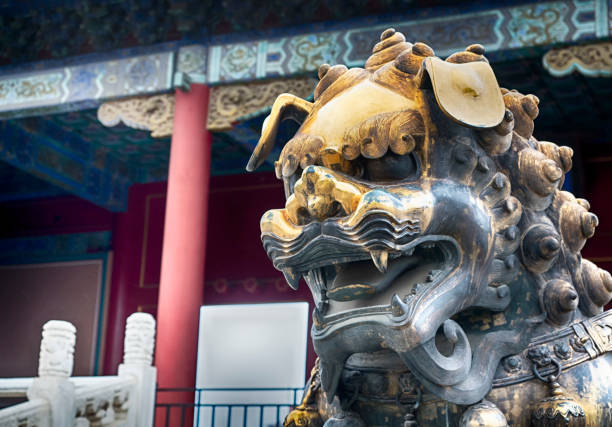 istock Forbidden city lion sculpture, Beijing, China 1004464714