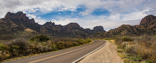 A highway running through the Chisos Basin