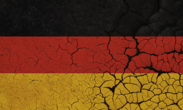 Germany Flag - Crisis A Cracked And Fragile German Flag. german social democratic party photos stock pictures, royalty-free photos & images